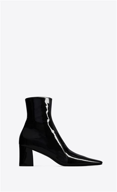 RAINER zipped boots in patent leather 